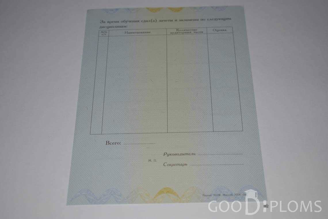 Приложение к Диплому о Переподготовке период выдачи 2014-2020 -  Днепропетровск