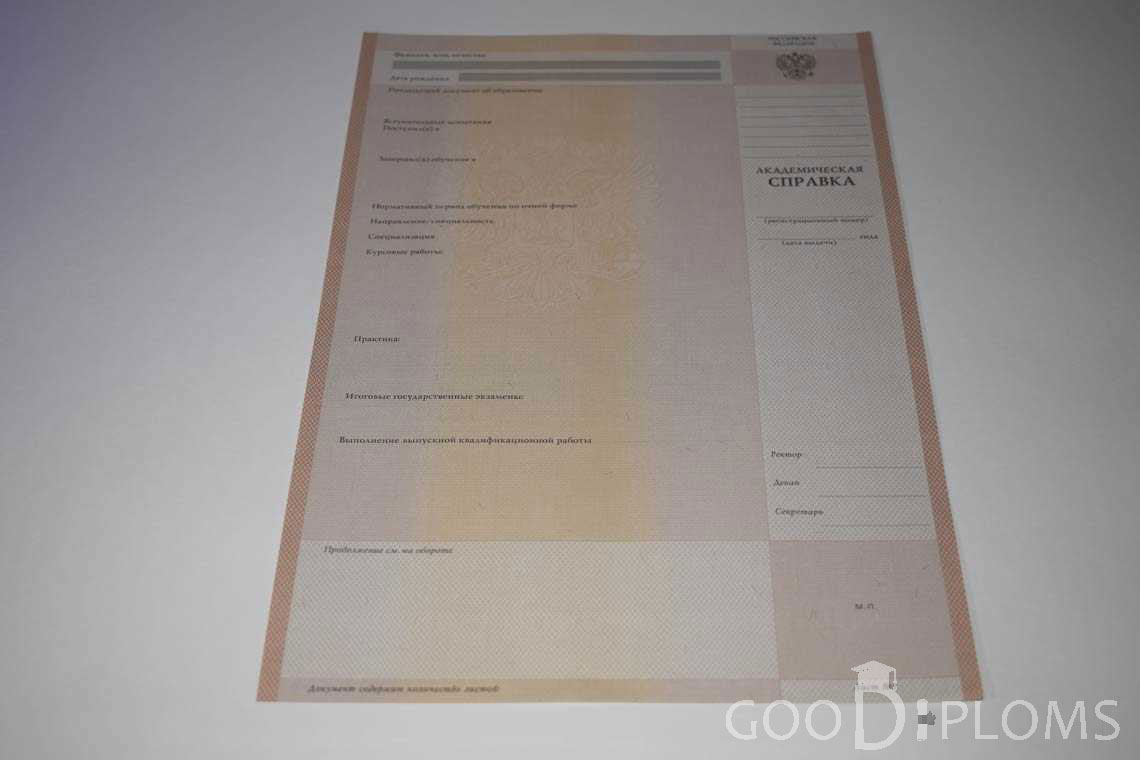 Академическая Справка Вуза период выдачи 1996-2009 -  Днепропетровск